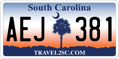 SC license plate AEJ381