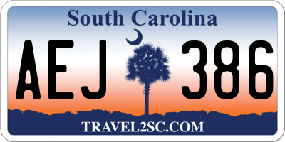 SC license plate AEJ386