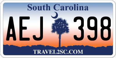 SC license plate AEJ398