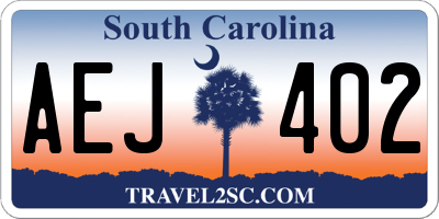SC license plate AEJ402