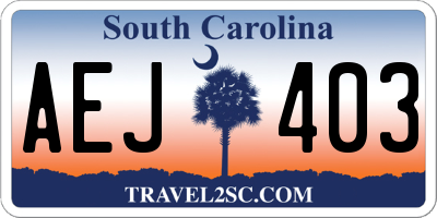 SC license plate AEJ403
