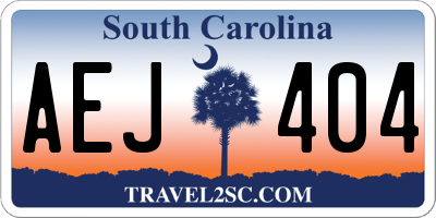 SC license plate AEJ404