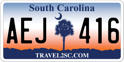 SC license plate AEJ416