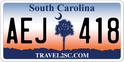 SC license plate AEJ418