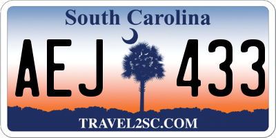 SC license plate AEJ433