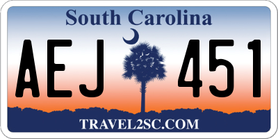SC license plate AEJ451