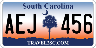 SC license plate AEJ456