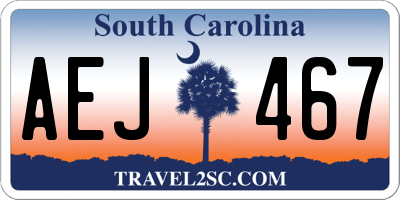 SC license plate AEJ467