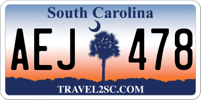 SC license plate AEJ478