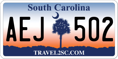 SC license plate AEJ502