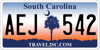 SC license plate AEJ542