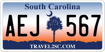 SC license plate AEJ567