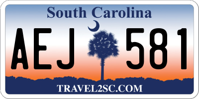SC license plate AEJ581