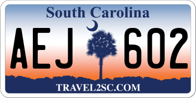 SC license plate AEJ602