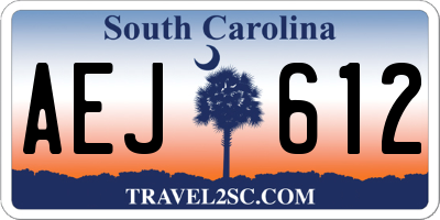 SC license plate AEJ612