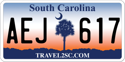 SC license plate AEJ617