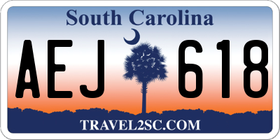 SC license plate AEJ618