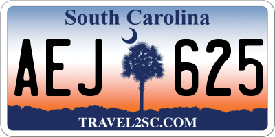 SC license plate AEJ625