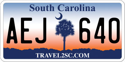 SC license plate AEJ640