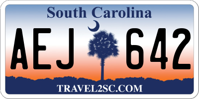 SC license plate AEJ642