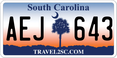 SC license plate AEJ643
