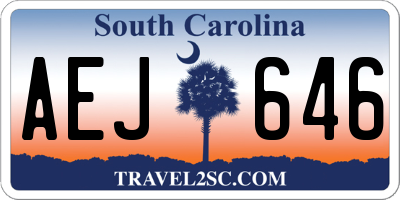 SC license plate AEJ646