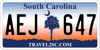 SC license plate AEJ647