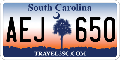 SC license plate AEJ650