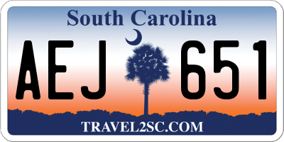 SC license plate AEJ651