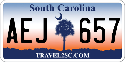 SC license plate AEJ657