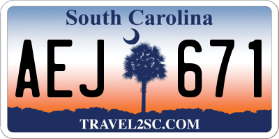 SC license plate AEJ671