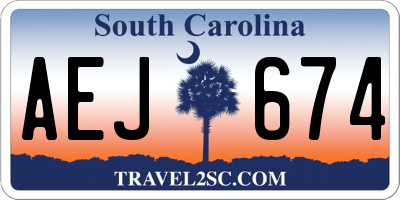 SC license plate AEJ674