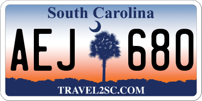 SC license plate AEJ680