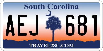 SC license plate AEJ681