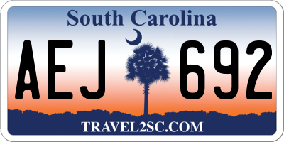 SC license plate AEJ692
