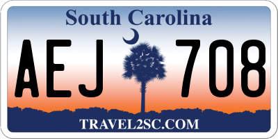 SC license plate AEJ708