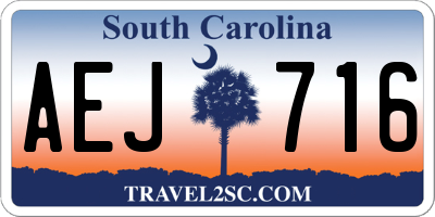 SC license plate AEJ716