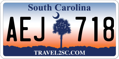 SC license plate AEJ718