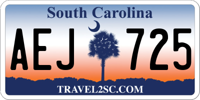 SC license plate AEJ725