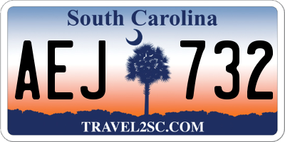 SC license plate AEJ732