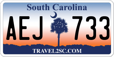 SC license plate AEJ733