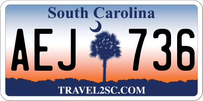 SC license plate AEJ736