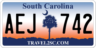 SC license plate AEJ742