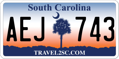 SC license plate AEJ743