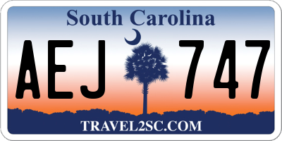 SC license plate AEJ747