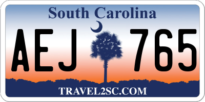 SC license plate AEJ765