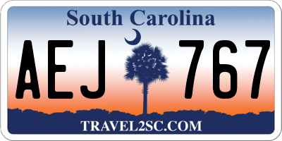 SC license plate AEJ767