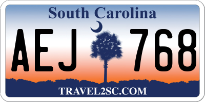 SC license plate AEJ768