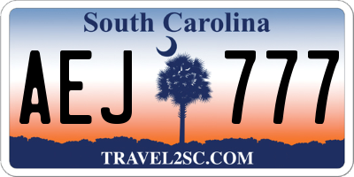 SC license plate AEJ777