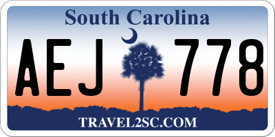 SC license plate AEJ778
